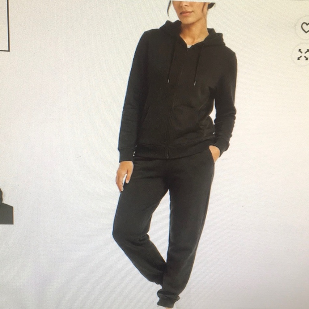 REFLEX/BLACK-“90 DEGREES”ZIP FRONT HOODIE & JOGGER SET